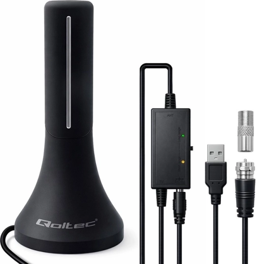 Vnitřní DVB-T/T2 anténa se zesilovačem, 4K, vysoký zisk 32 dBi, kabel 4 m