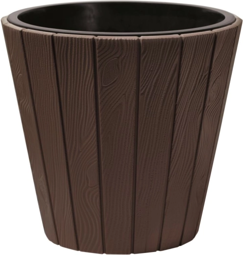 Květináč s vkladem WOODE 29,9 cm hnědý