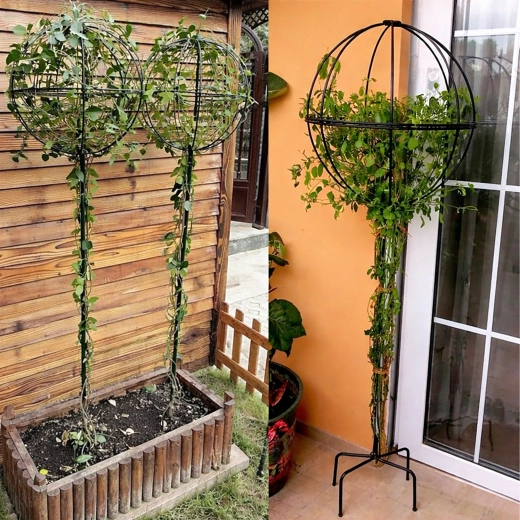 Kovová zahradní opora pro popínavé rostliny 50 × 10 cm – černá
