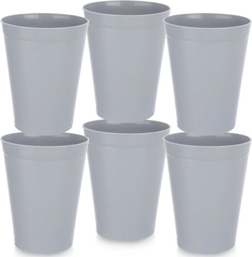 Plastové kelímky SANDY šedé 300 ml, 6 ks