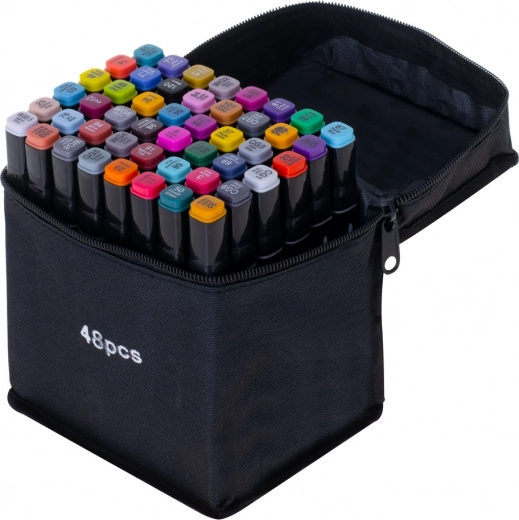 Dvoustupňové alkoholové markery v pouzdře s podstavcem – 48