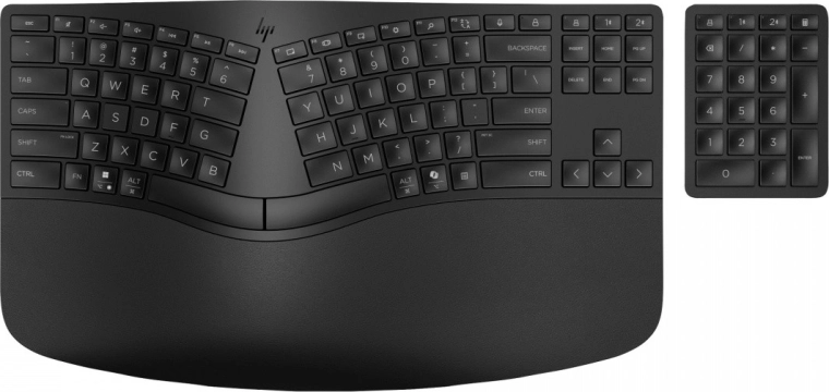 Ergonomické rozdělené rozložení a podpora zápěstí