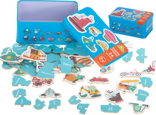 Puzzle V Plechovce Vozidla