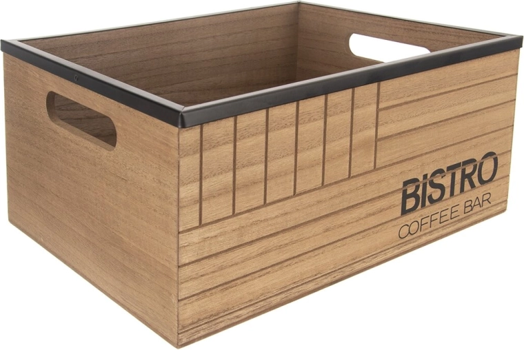 Bedýnka bistro z dřeva a kovu 29,5 × 22 × 13,5 cm