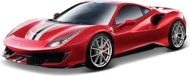 Bburago Ferrari 488 Pista Race & Play červené kovové modelové auto v měřítku 1:24