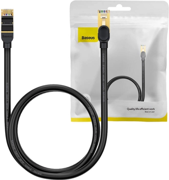 Ethernetový kabel Baseus RJ45, 10 Gb/s, 1 m, černý