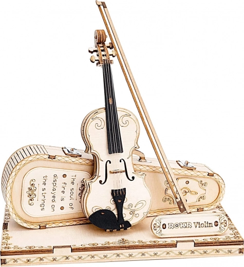 Dřevěné 3D puzzle viola – dekorativní model