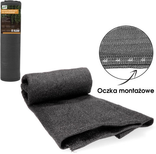 Stínící síť na plot antracit 1,5 × 50 m 135 g/m² 90%