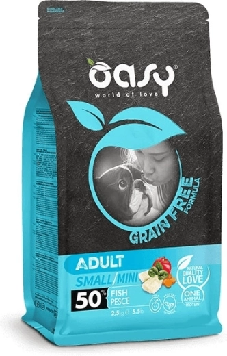Oasy bezobilné granule pro dospělé psy Small/Mini s rybou 2,5 kg