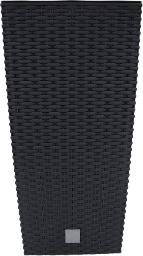 Ratanový květináč Rato Square 26,5 × 26,5 × 50 cm antracit s vložkou