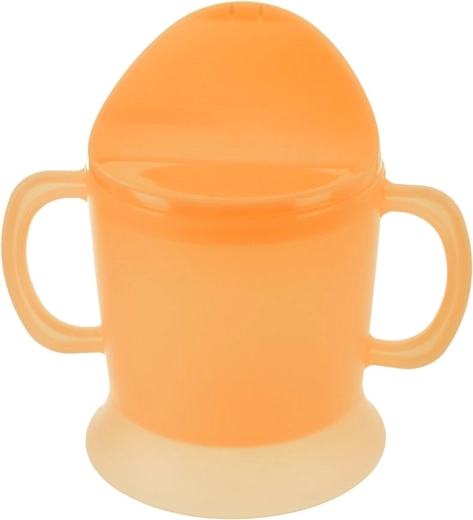 Dětský plastový hrnek s pítkem 0,23 l oranžový