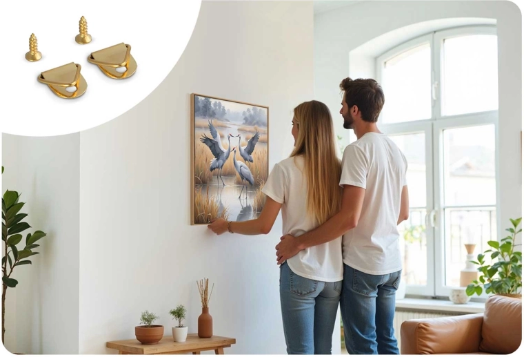 Jednoduché zavěšení hotového díla