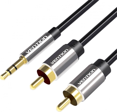 Audio kabel 2×RCA na 3,5 mm VENTION 0,5 m černý