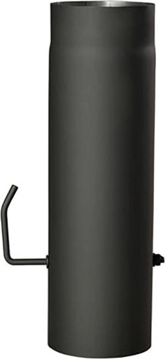 Kouřová roura s klapkou 130 mm, délka 500 mm, černá