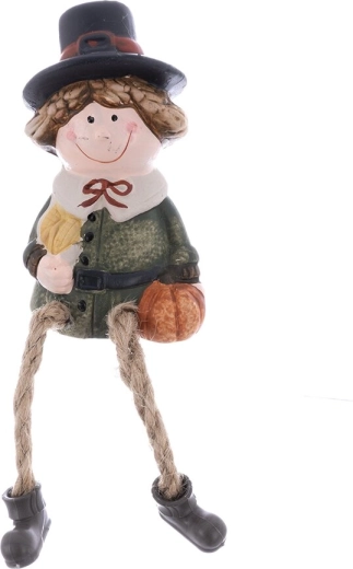 Keramická figurka chlapeček s látkovými nožkami