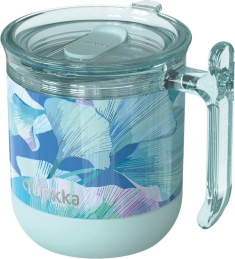 Nerezový termohrnek Quokka Wave ginkgo leaves tyrkysový 260 ml