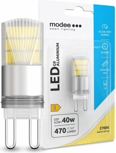 Modee LED žárovka G9 4,2 W teplá bílá