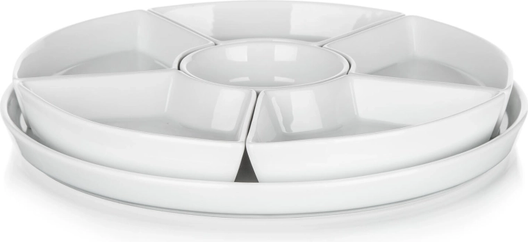 Porcelánová servírovací sada BIANCA, kulatá, 28 cm, bílá