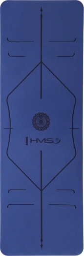 Podložka na jógu HMS YM10 – tmavě modrá TPE s vodicími liniemi