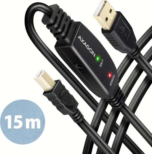 USB 2.0 A-M na B-M Aktivní Kabelový Repeater 15m