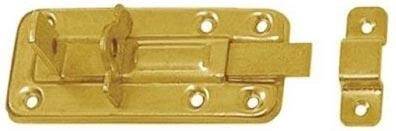 Zástrč s možností zamykání visacím zámkem 100 × 40 × 1,0 mm, žlutě zinkovaná ocel