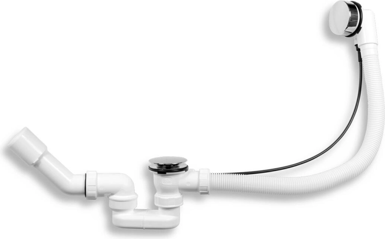 Automatická vanová výpusť se sifonem, chrom