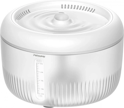Chytrá fontána pro psy a kočky PETSUPER PW02 2,5 l bílá