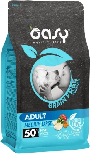 Oasy Grain Free Adult pro střední a velká plemena – ryba 2,5 kg