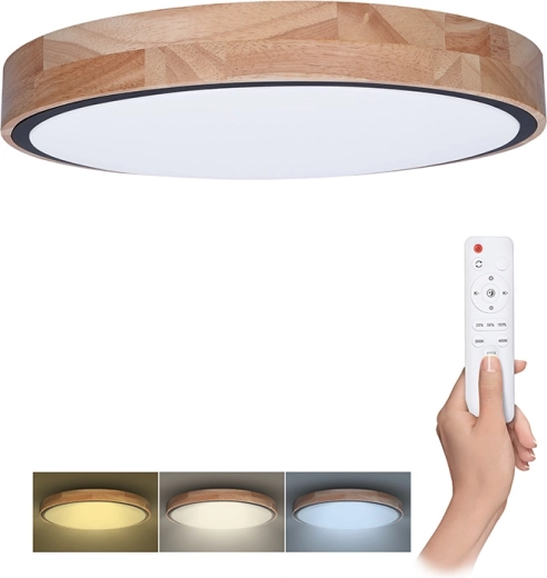 Solight LED stropní/stěnové světlo Iron Oak s dálkovým ovladačem, 60 W, 4200 lm, 51 cm, CCT, stmívatelné