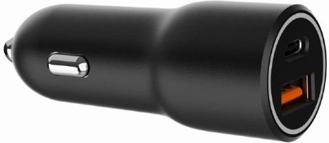 Rychlá černá USB-A/USB-C nabíječka do auta 38W PD