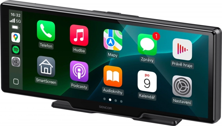 Multimediální stanice s kamerou SCT M1090DBWT – CarPlay a Android Auto