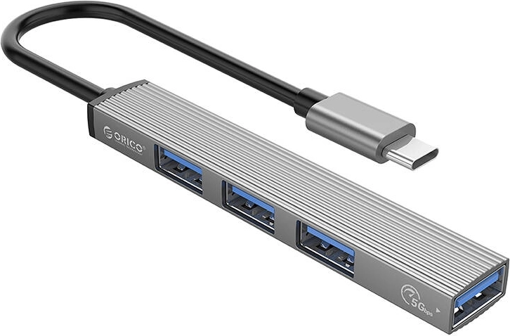 ORICO USB-C hub s USB 3.0 a 3× USB 2.0, šedý