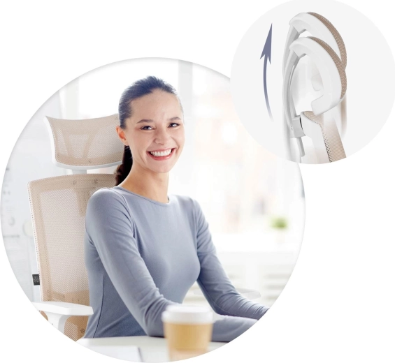 Nastavitelný opěrka hlavy a tichá pogumovaná kolečka