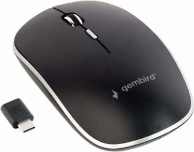 Tichá bezdrátová optická myš s USB‑C přijímačem