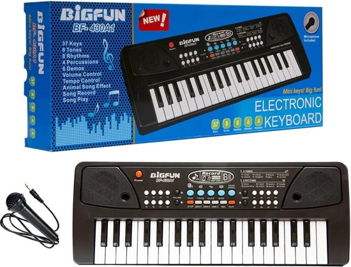 Dětské elektronické klávesy s mikrofonem, 37 kláves - 1 kus