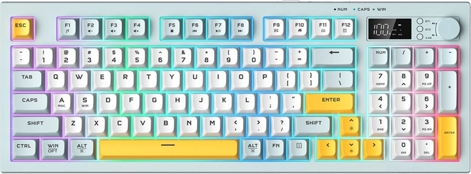 Herní klávesnice Onikuma s OLED displejem a RGB, 94 kláves, bezdrátová i kabelová