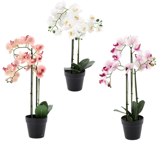 Umělý květ orchideje mix barev 62 cm