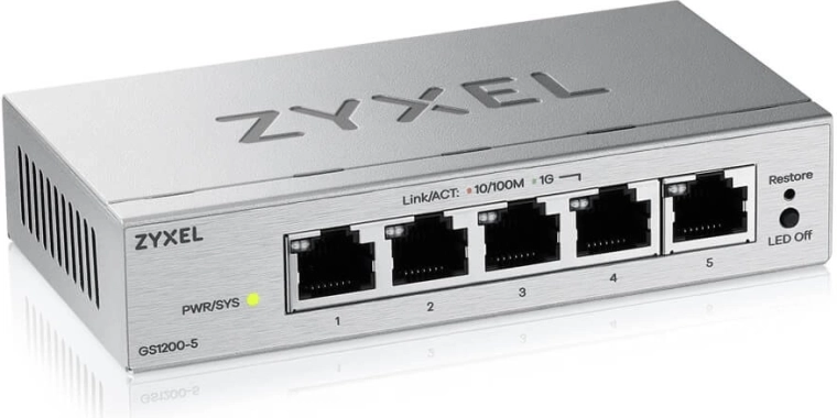 5portový gigabitový webově spravovaný switch GS1200v3