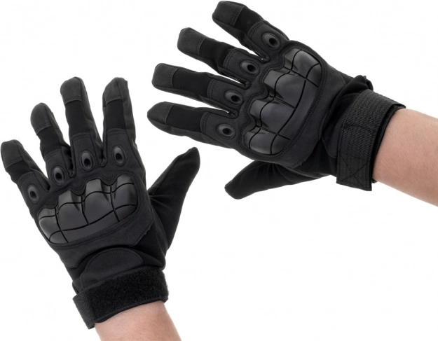Taktické survival rukavice s ochranou kloubů, velikost XL, černé