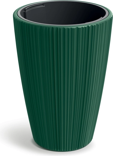 Květináč ORO 39 cm tmavě zelený s vložkou