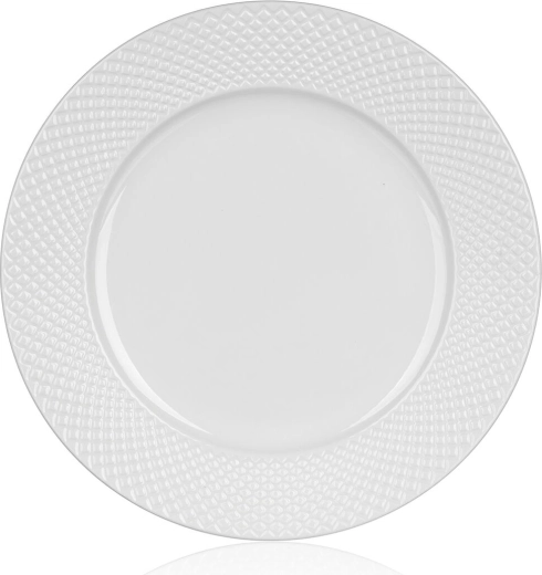 Talíř mělký Diamond 27 cm bílý keramický