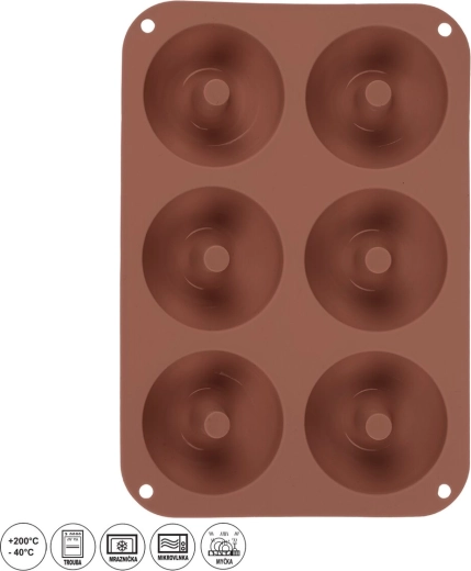 Silikonová forma na donuty pro 6 kusů