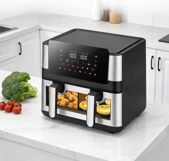 Horkovzdušná fritéza air fryer se dvěma koši 8 l (4+4 l) 2000 w, 12 programů