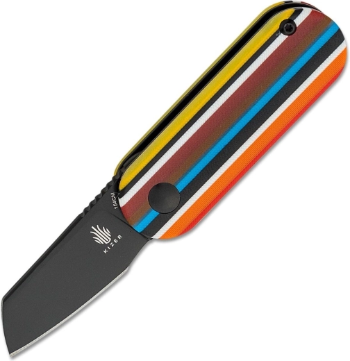 Kapesní nůž Kizer Mini Bay 4,8 cm, černý, vícebarevná rukojeť G10