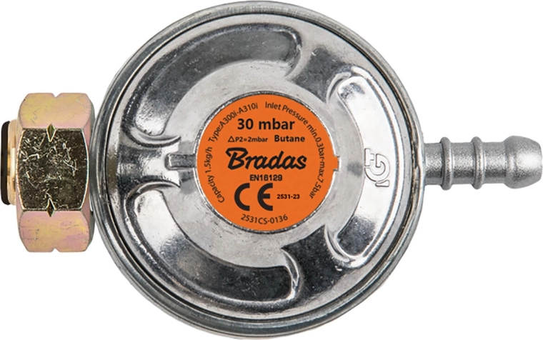 Regulátor tlaku pro propan-butan 30 mbar, 1,5 kg/h
