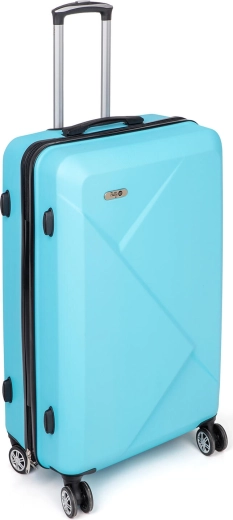 Cestovní skořepinový kufr 68 cm světle modrý s 360° kolečky a TSA kódovým zámkem