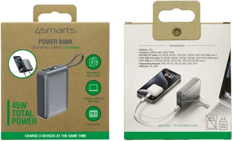 Integrovaný kabel USB‑C: nabíjejte bez dalších kabelů