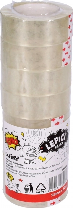 Průhledná lepící páska 18 mm x 30 m - sada 8 ks