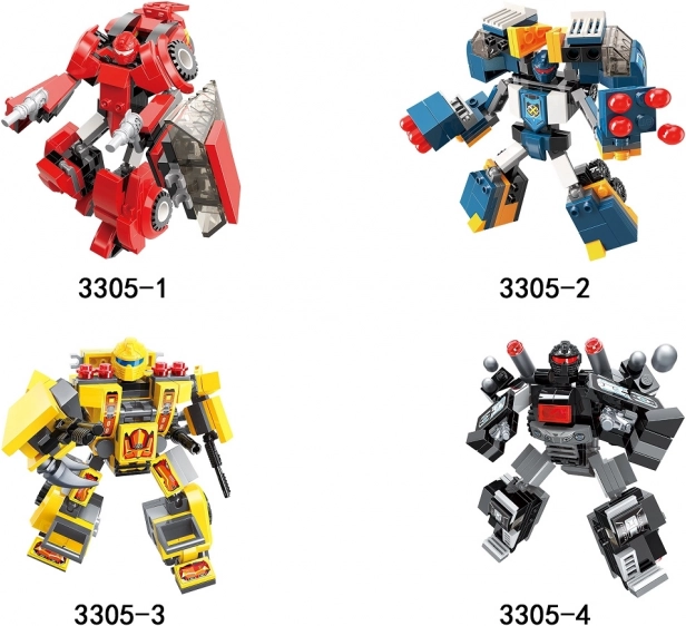 Qman stavebnice Blast Ranger sada 4 robotů