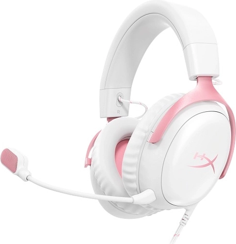 Herní headset HyperX Cloud III bílý/růžový